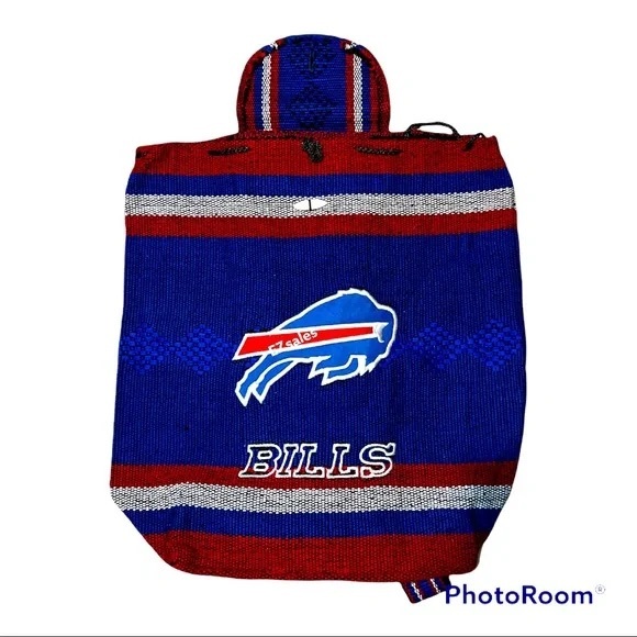 Custom/Authentic Buffalo Bills Mexican Baja style boho/vintage style backpack